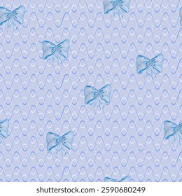 seamless blue patern mesh with bows