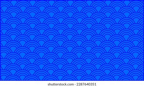 seamless blue pattern. The background is a combination of dark blue and light blue with a curved or semicircular pattern. full screen circle array background. solid color backdrop for decoration