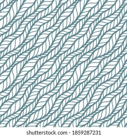 Seamless blue pattern of braids, endless texture, stylized sweater fabric. Texture for web, print, wallpaper, fall winter fashion, textile design, website background, holiday home decor