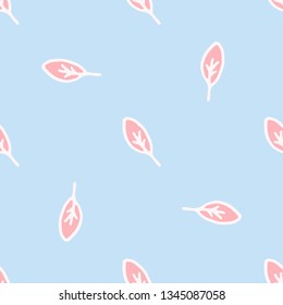 Seamless  blue pattern of leaves in the style of shabby chic.  Seamless  design for fabric, cover, banner, interior, children's clothing, print for packaging cosmetics, gift packaging