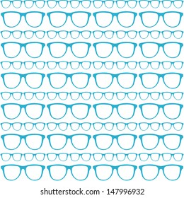 seamless blue pattern of sunglasses vector 
