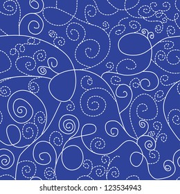 seamless blue pattern with white lines