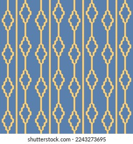 seamless blue pattern with yellow geometric shapes