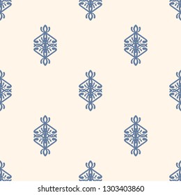 Seamless blue and pink decorative vector pattern with elegant openwork ornament. Abstract background for printing on paper, wallpaper, covers, textiles, fabrics, for decoration, decoupage, scrapbooking and other