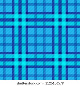 seamless blue plaid checl tartan pattern, vector background
