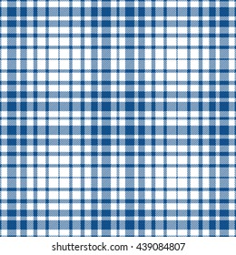 Seamless blue plaid pattern. Midnight blue stripes on white. 