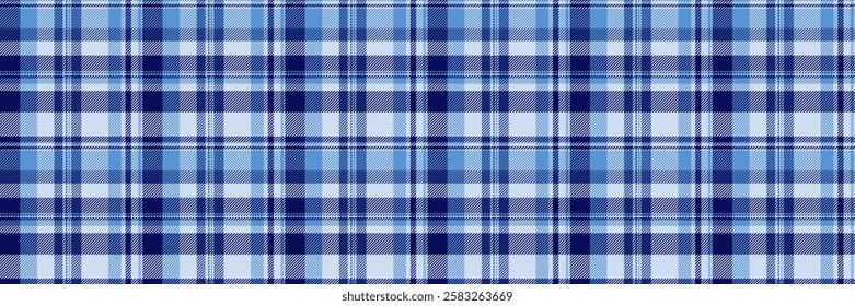 Seamless blue plaid pattern.  Perfect for textile design, website backgrounds, or fashion projects.  Clean, crisp, and versatile, this image offers a sophisticated and classic aesthetic.