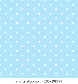 Seamless blue polka dot background.