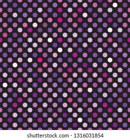 Seamless blue, purple, fuchsia, violet and pink dot pattern background