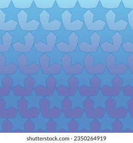 Nahtlose blaue violette Farbverlauf-Tapete mit Sternmuster.