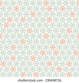 seamless blue and red colored snowflake background
