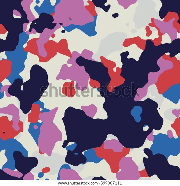 Seamless Blue Red Fashion Camo Pattern Stock Vector (Royalty Free ...