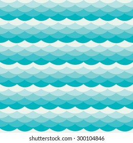 Seamless blue sea wave pattern