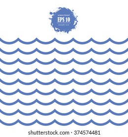 Seamless blue sea wave pattern