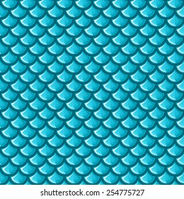 Seamless Blue Shiny River Fish Scales. Vector Illustration Eps 10