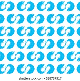 Seamless Blue Shrimp Ocean Creature Pattern Background