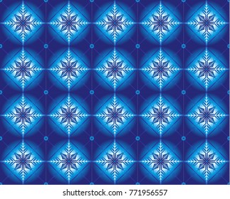 seamless blue with silver for design, Vintage floral dark blue background elegant pattern abstract vector