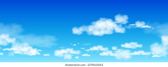 Cielo azul sin foco con fondo de nubes altostratus,Patrón vectorial de horizonte amplio de la naturaleza cielo con nubes cirrosas,Concepto de todos los banners estacionales en primavera soleada y verano por la mañana