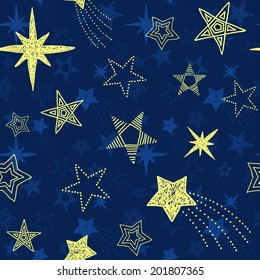 Patrón de estrellas del cielo azul sin igual