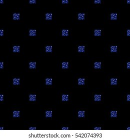 seamless blue square glitter pattern with black background