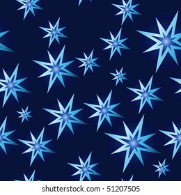 Seamless Blue Star Pattern