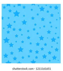 Seamless blue stars pattern on blue background