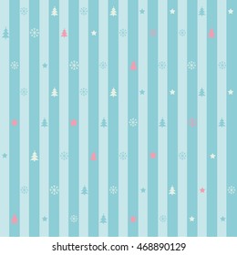 Seamless blue stripe pattern of christmas ornament for wallpaper, backdrop background banner or wrapping paper gift.