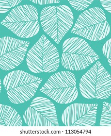 Seamless Blue Stylized Leaf Pattern Vector Stock Vector (Royalty Free ...