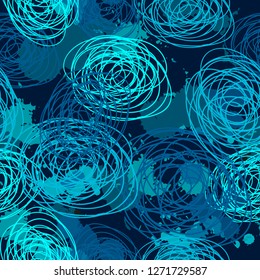 Seamless blue swirls background