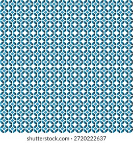Padrão de azulejos marroquino azul e azul transparente com círculos entrelaçados e formas de diamante em um fundo branco, perfeito para azulejos de parede do banheiro, impressões de tecido moderno, papel de parede decorativo e projetos de scrapbooking digital.