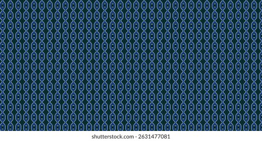 Patrón de cadena Techno azul sin costuras sobre fondo oscuro