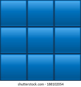 Seamless blue tiled wall vector template.