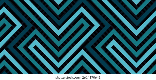 Seamless blue tones chevron zigzag lines geometric vector pattern