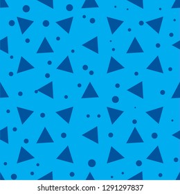 Seamless blue triangle shape geometric pattern vector