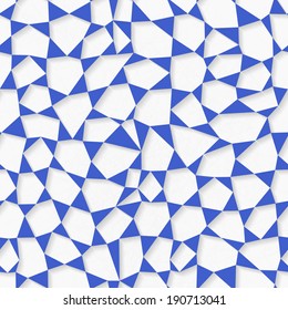 Seamless blue triangulated origami pattern. Eps10