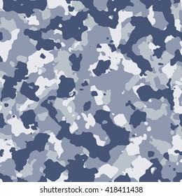 Seamless blue urban camo pattern vector