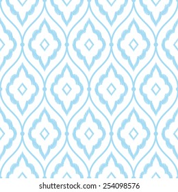 Seamless blue vintage persian ikat pattern vector