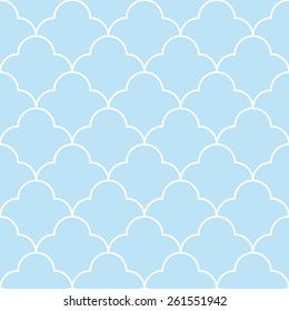 Seamless blue vintage round based pattern vector