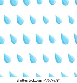 Seamless blue water drop. Vector flat illustration background pattern