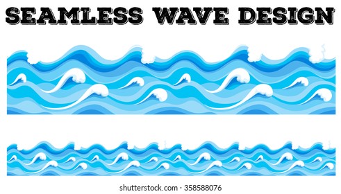 Seamless blue wave design illustration