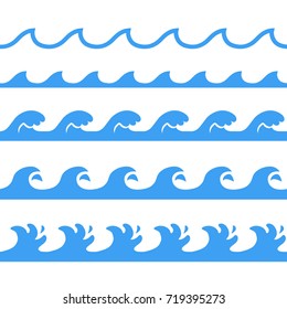 Seamless blue wave pattern.
