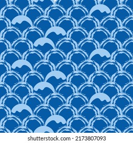 Seamless blue wave with splash rim pattern.