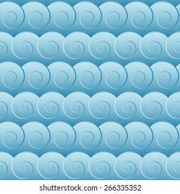 Seamless blue waves background pattern.
