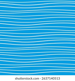 Seamless blue wavy lines pattern. Minimalist marine-themed background for textile, packaging, and digital designs. Simple, clean, and versatile vector illustration.