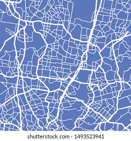 Seamless blue and white abstract city roads blueprint plan map vector