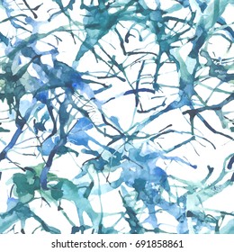 Seamless blue and white background. Hand drawn illustration. Abstract banner paints.