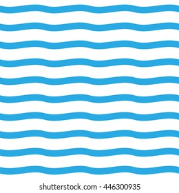 Seamless blue and white background pattern. Suitable for fabric, greeting card, advertisement, wrapping. Bright and colorful abstract ocean waves