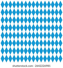 Seamless blue and white diamond pattern inspired by Bavarian flag for backgrounds, textiles, and Oktoberfest designs.