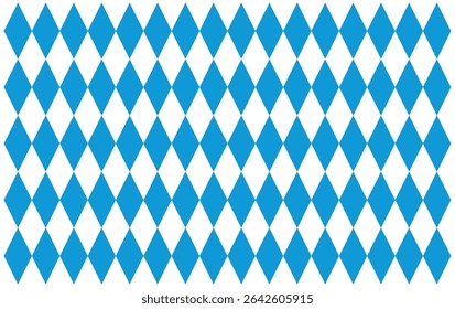 Seamless blue and white diamond pattern inspired by Bavarian flag for backgrounds, textiles, and Oktoberfest designs.