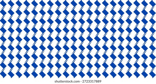 Padrão de ziguezague geométrico azul e branco contínuo com estilo plano moderno limpo. Ideal para fundos, têxteis, papéis de parede, embalagem, branding e design de superfície. Ilustração vetorial.